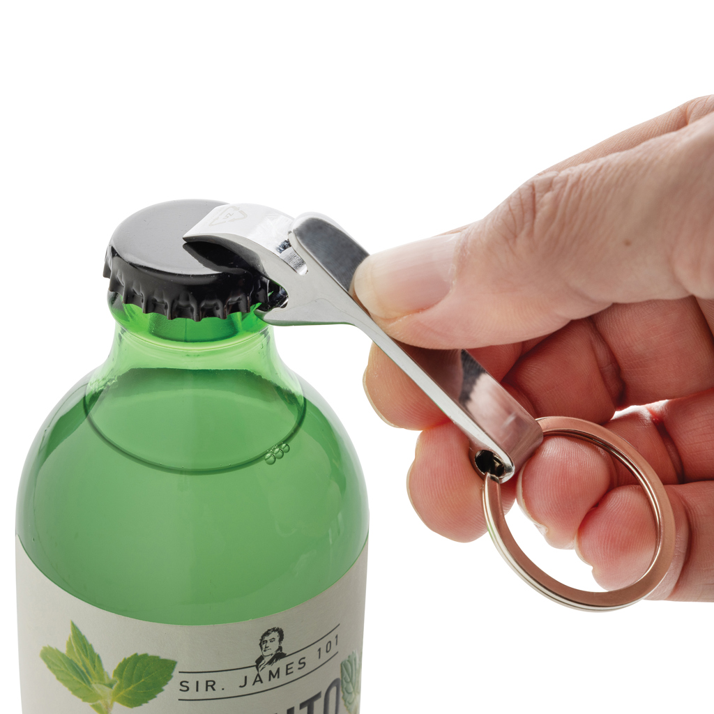 Llavero abridor botellas de aleación de zinc reciclado RCS - Imagen 2