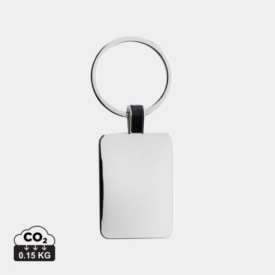 Llavero rectangular de aleación de zinc reciclado RCS