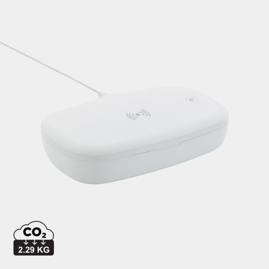 Caja esterilizadora UV-C con cargador inalámbrico de 5W