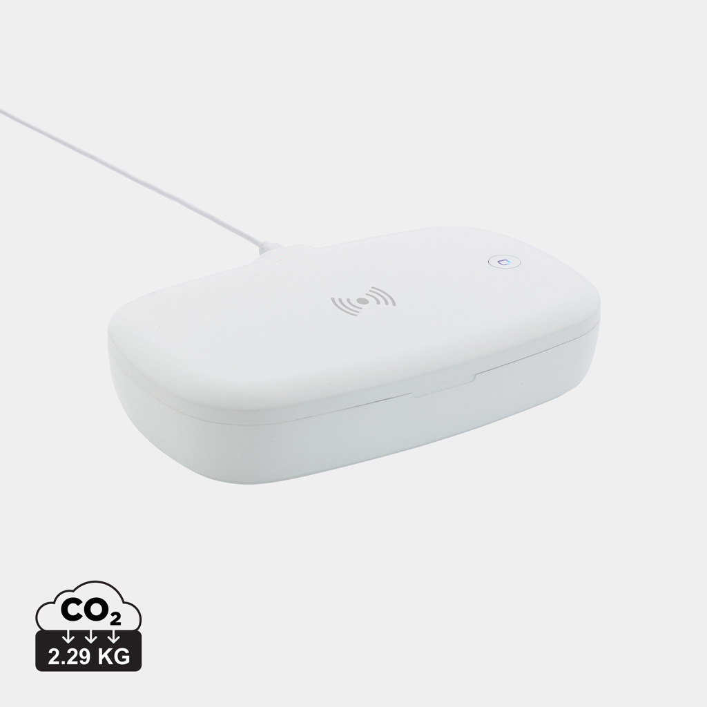 Caja esterilizadora UV-C con cargador inalámbrico de 5W
