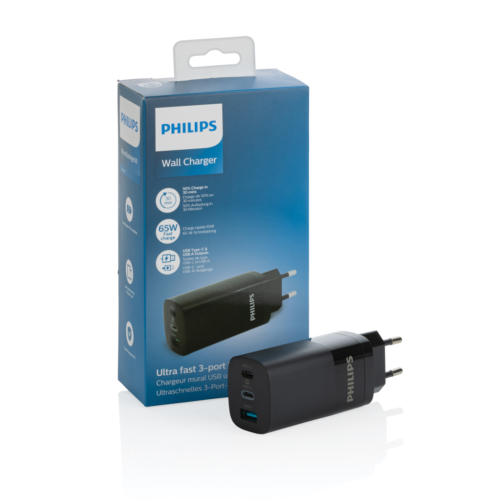 Cargador Philips de pared USB con 3 puertos 65W - Imagen 5
