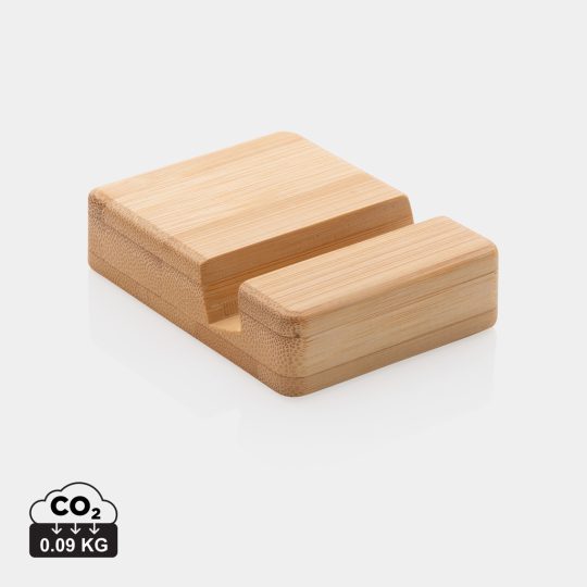Soporte de bambú para teléfono