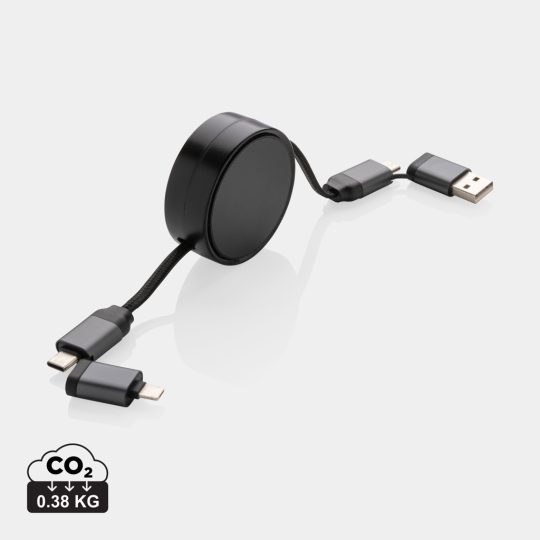 Cable retráctil 45W aluminio reciclado 6 en 1 Terra RCS