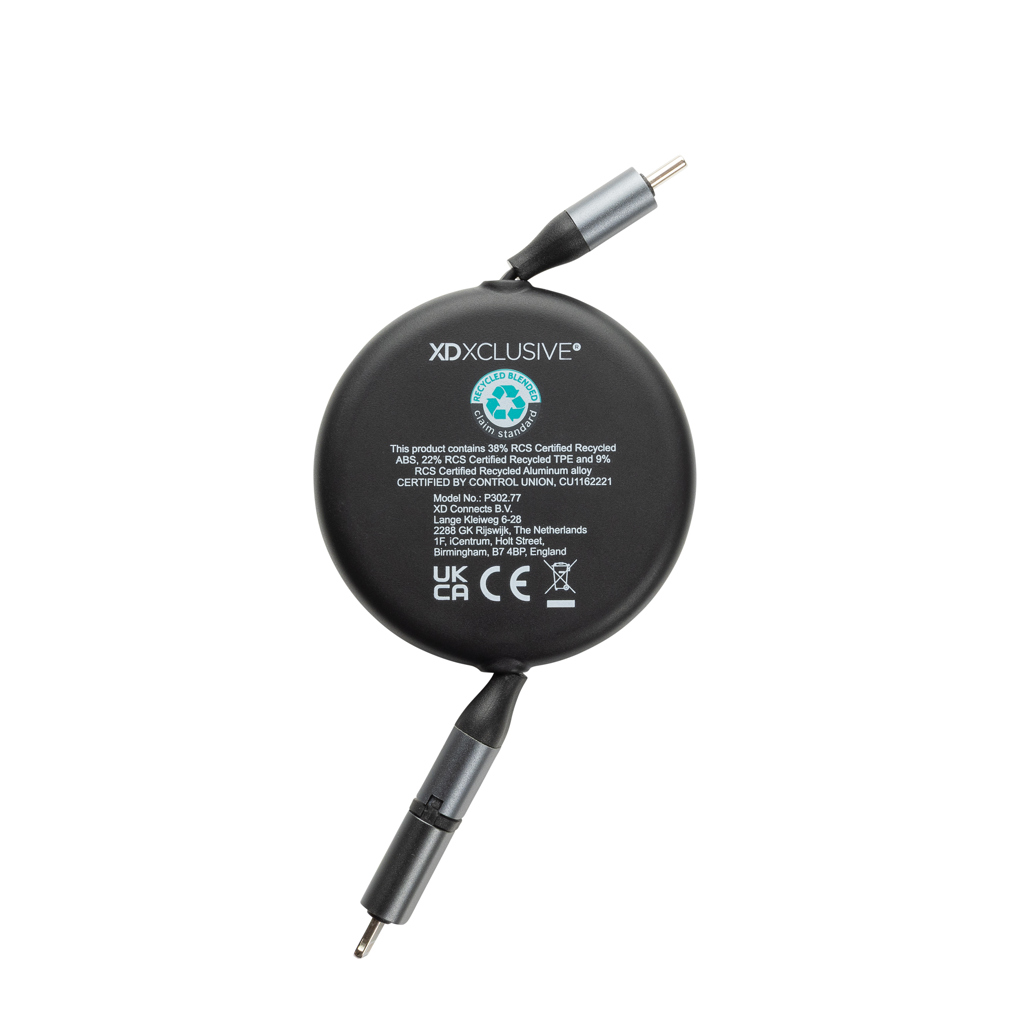 Cable retráctil 2 en 1 aluminio reciclado Terra RCS 240W - Imagen 4