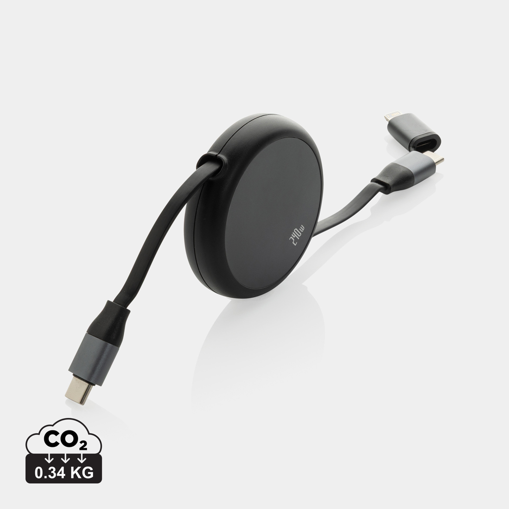 Cable retráctil 2 en 1 aluminio reciclado Terra RCS 240W