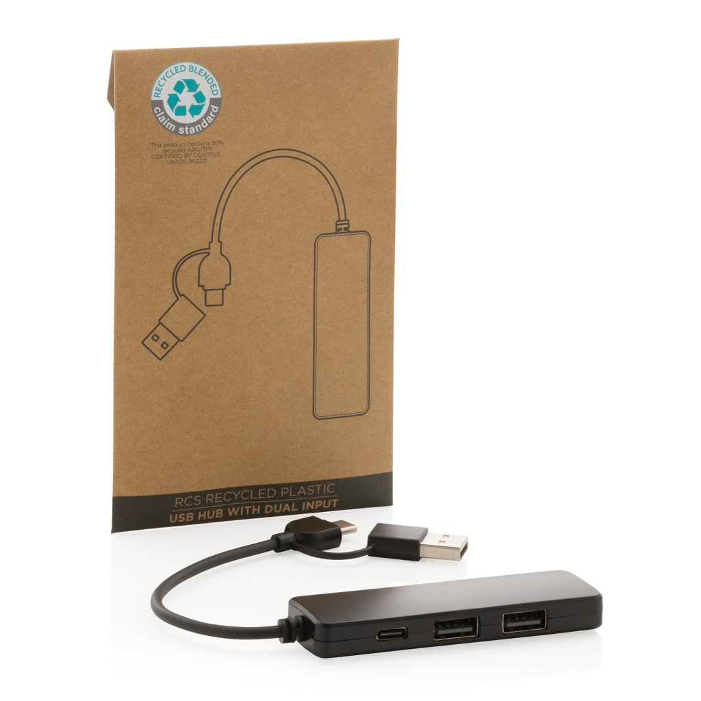 Puerto USB RCS de plástico reciclado con doble entrada - Imagen 5