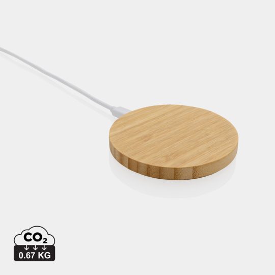 Cargador inalámbrico 15W de bambú
