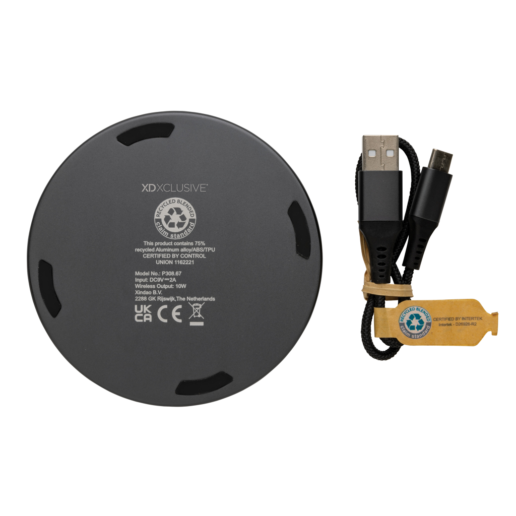 Cargador inalámbrico Terra RCS de aluminio reciclado de 10W - Imagen 4
