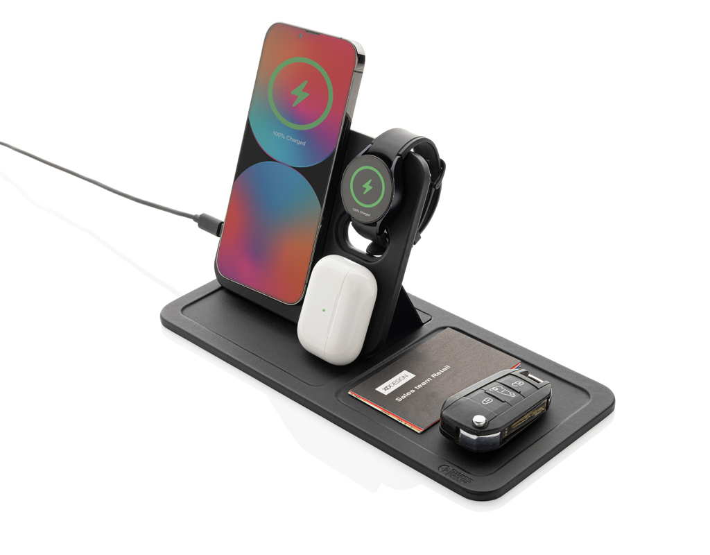 Bandeja cargador inalámbrico RCS PU Swiss Peak 3 en 1 - Imagen 2
