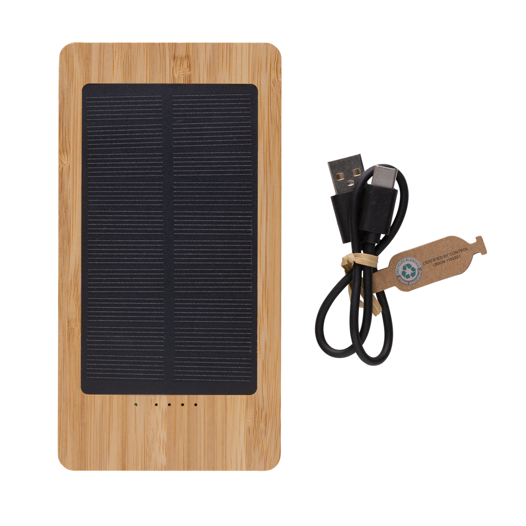 Batería solar de bambú Sunwick 10.000 mah - Imagen 2