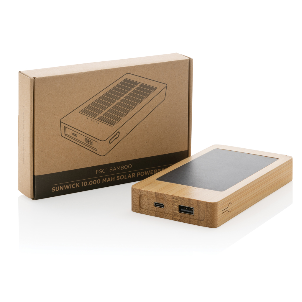 Batería solar de bambú Sunwick 10.000 mah - Imagen 6