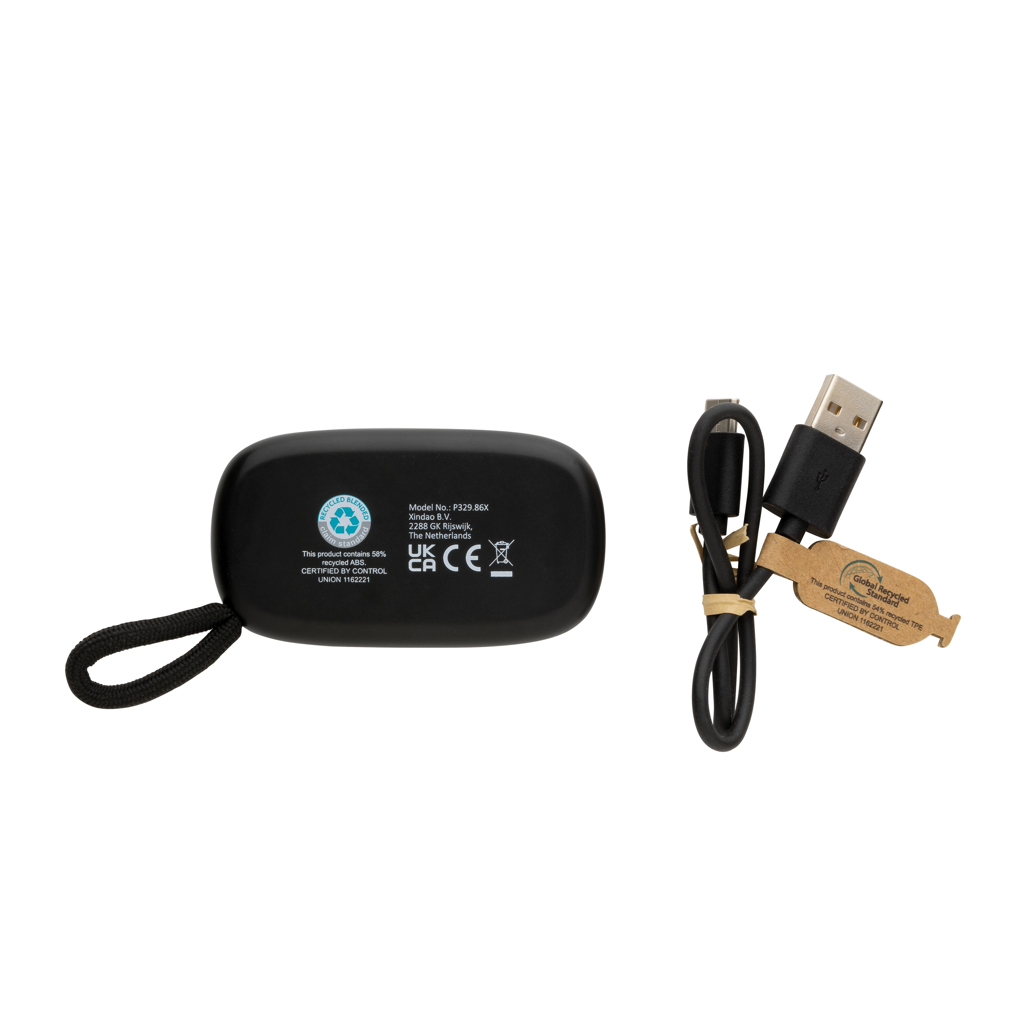 Auriculares TWS de plástico reciclado RCS y bambú - Imagen 3