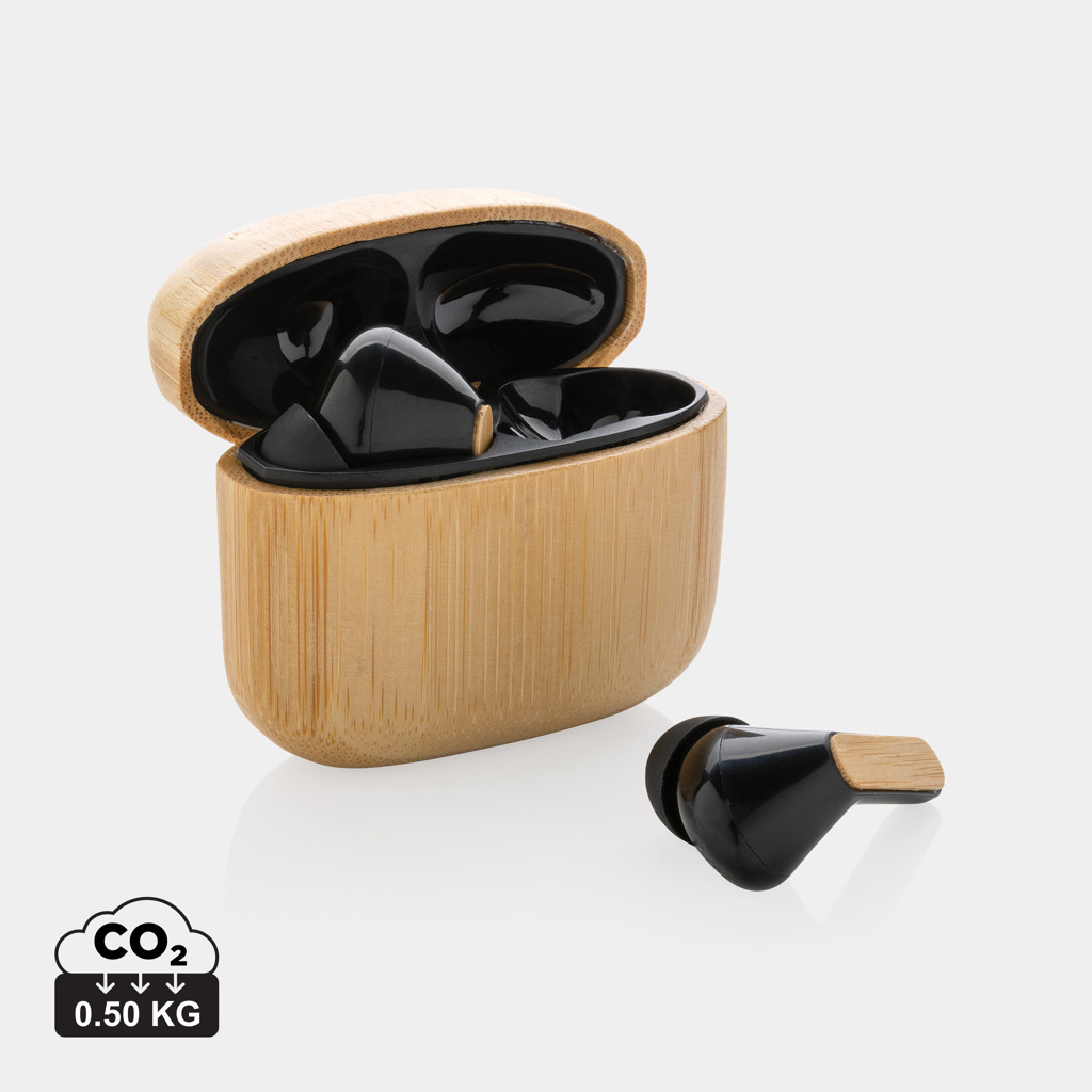 Auriculares TWS de bambú y plástico reciclado RCS