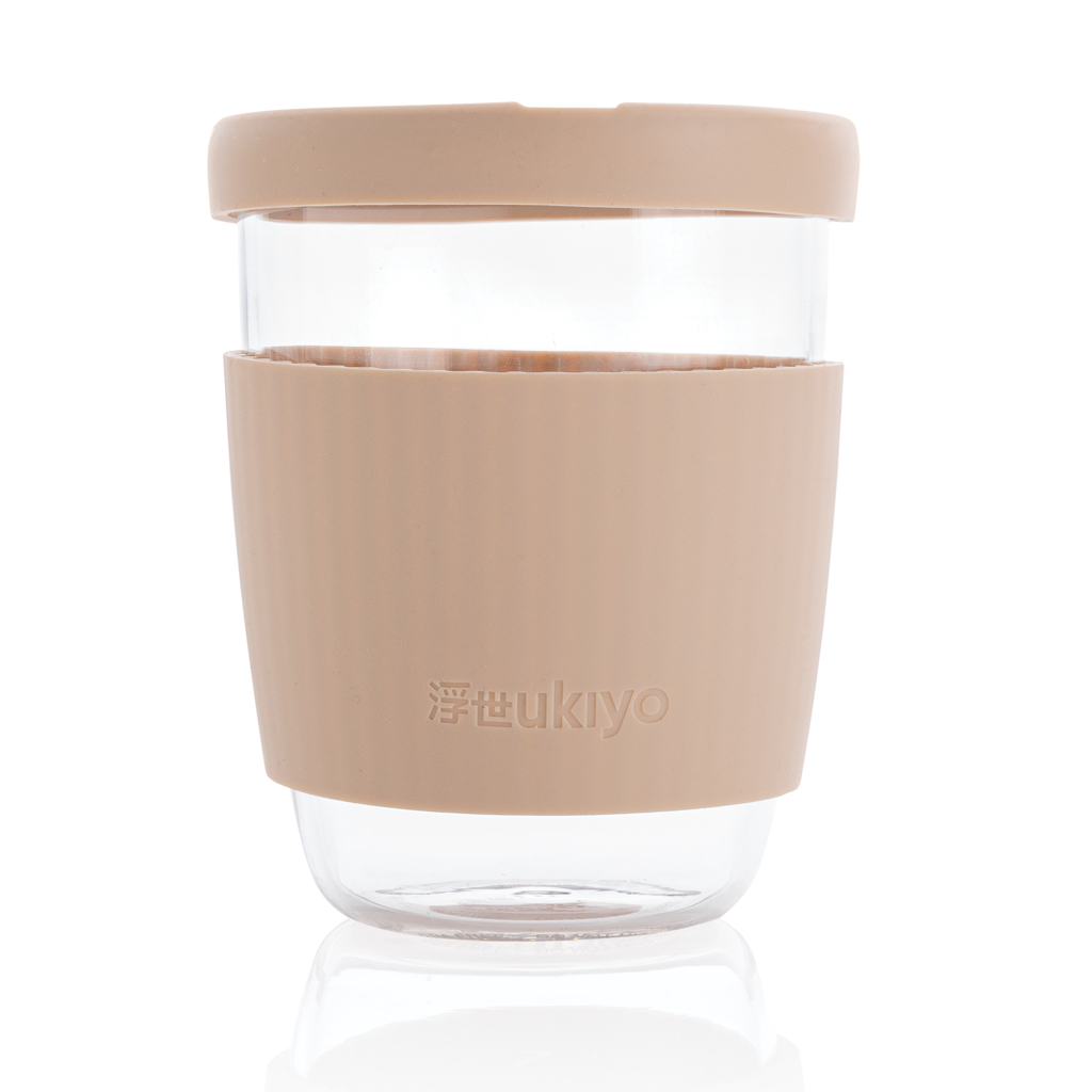 Vaso de borosilicato Ukiyo con tapa y funda de silicona - Imagen 3