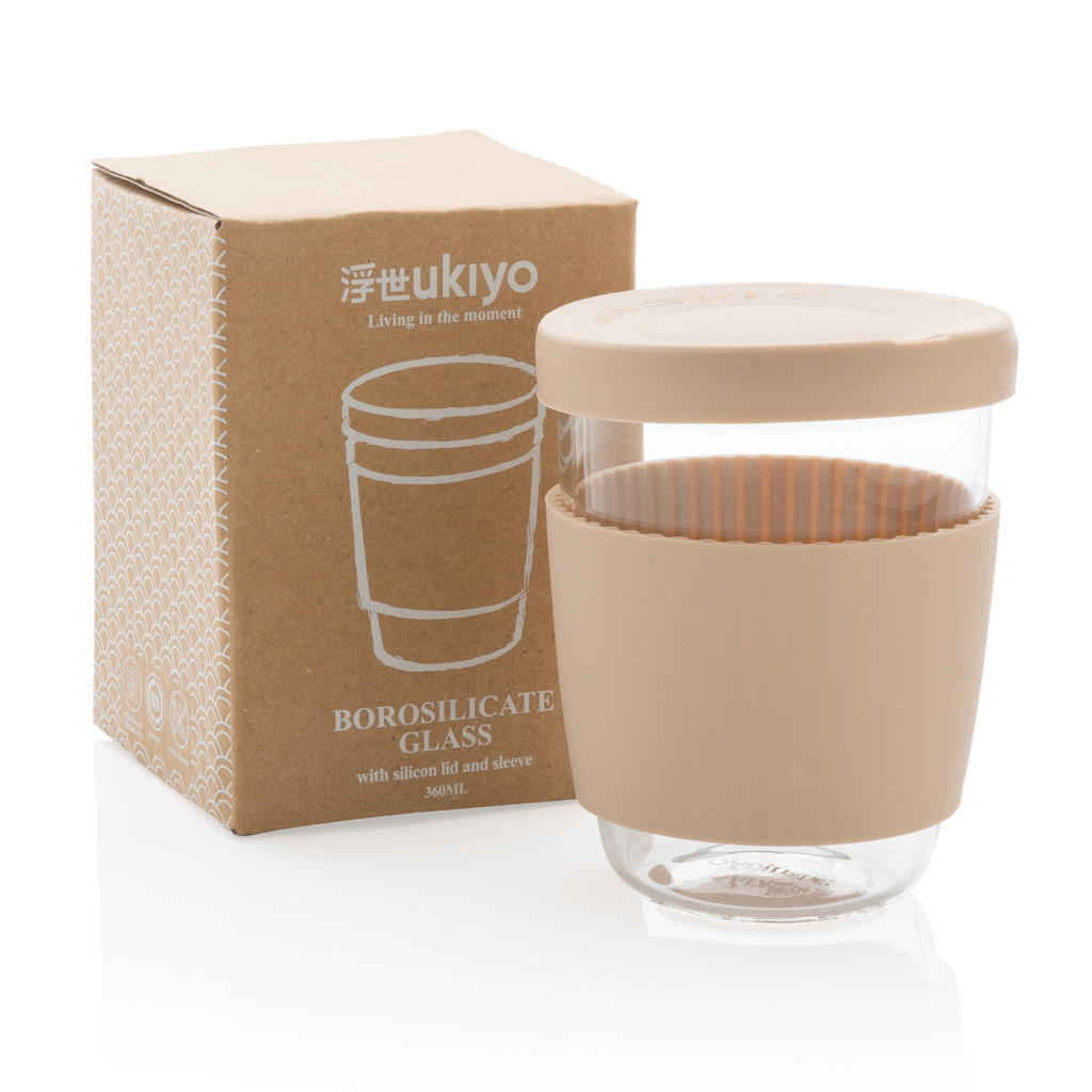 Vaso de borosilicato Ukiyo con tapa y funda de silicona - Imagen 2
