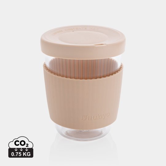 Vaso de borosilicato Ukiyo con tapa y funda de silicona
