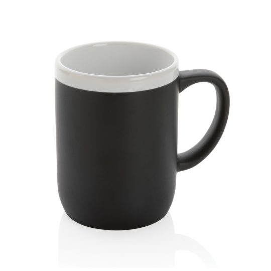Taza de cerámica con borde blanco 300ml.
