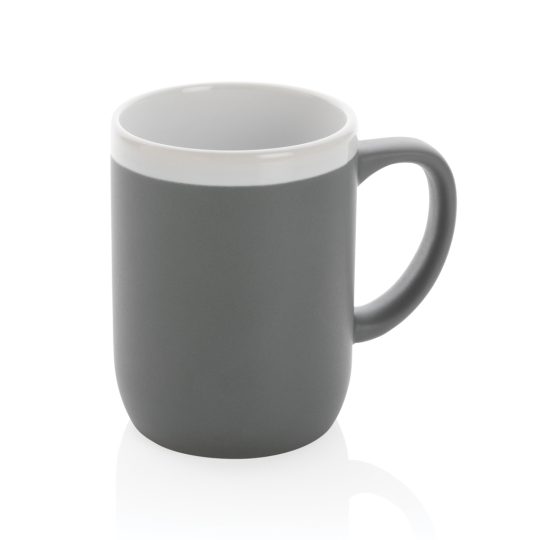 Taza de cerámica con borde blanco 300ml.