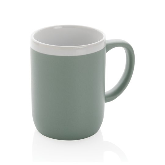 Taza de cerámica con borde blanco 300ml.