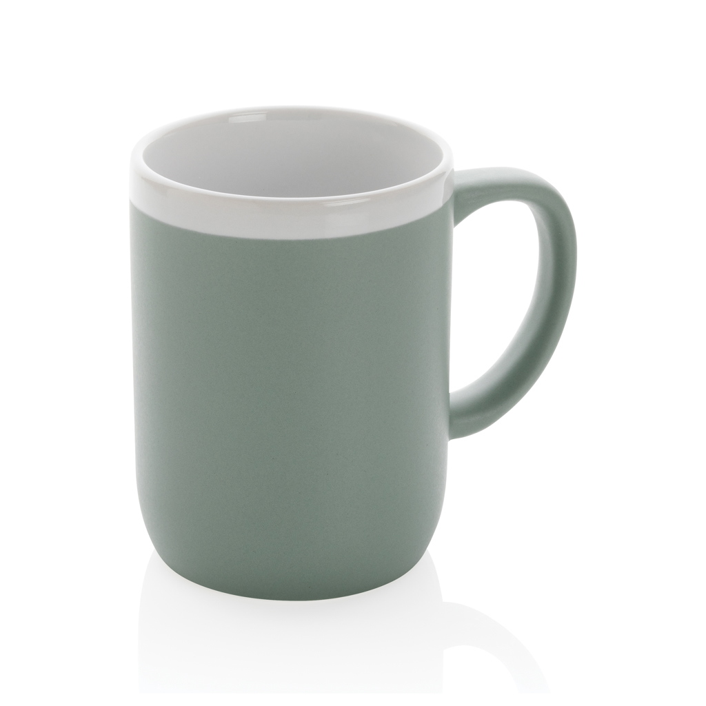Taza de cerámica con borde blanco 300ml.