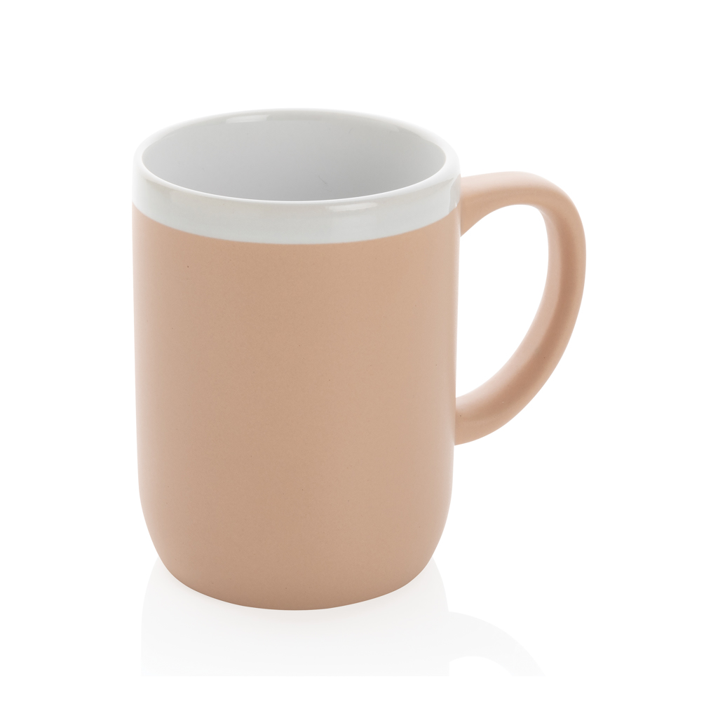 Taza de cerámica con borde blanco 300ml.