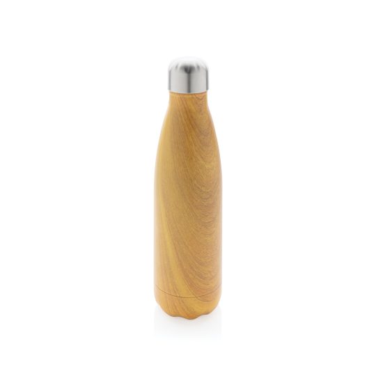 Botella aislada al vacío con estampado de madera