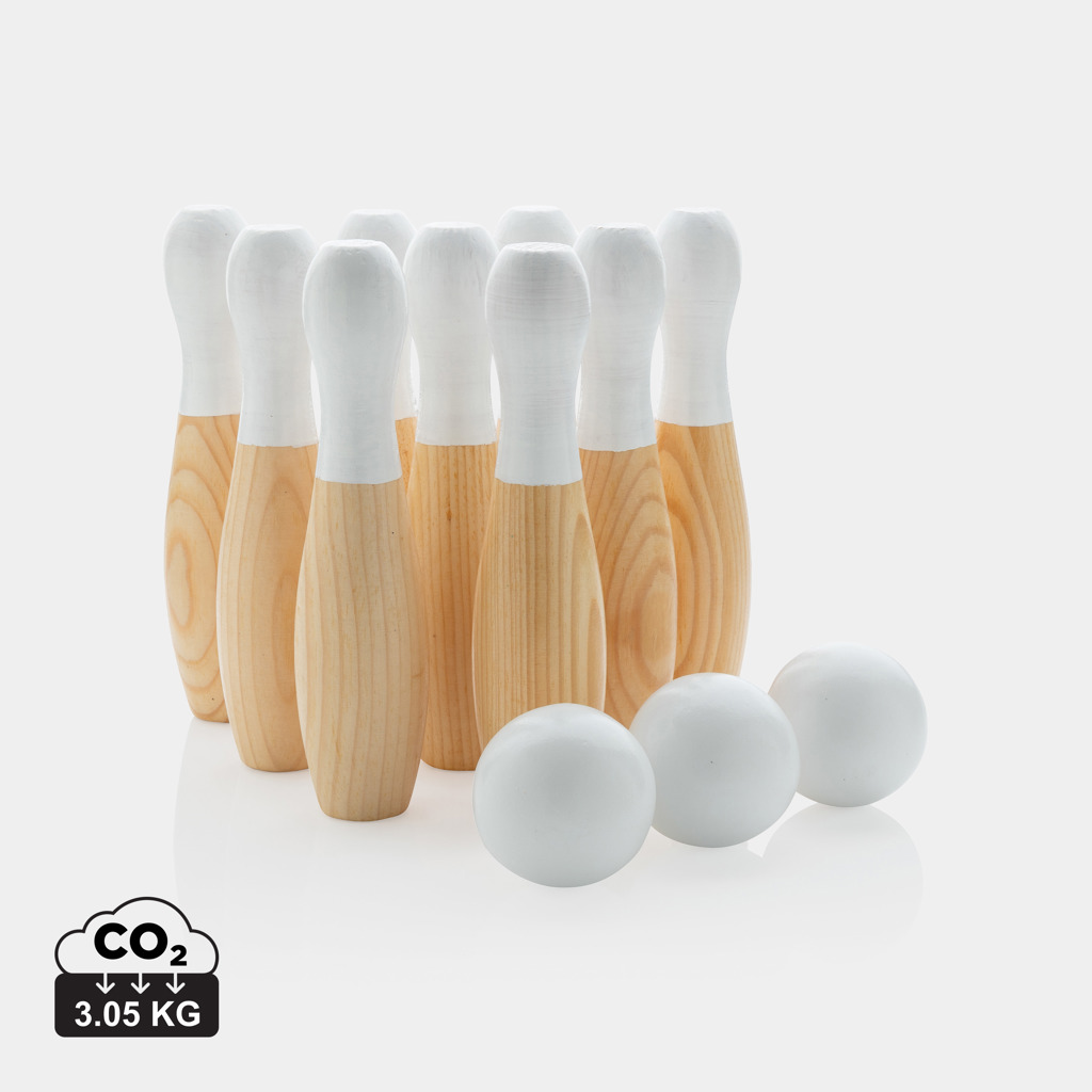 Juego de bolos de madera
