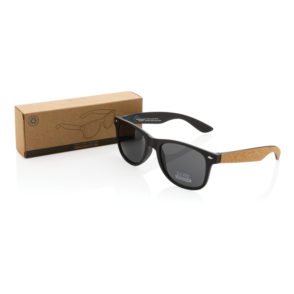 Gafas de sol de plástico PC reciclado GRS con corcho - Imagen 4