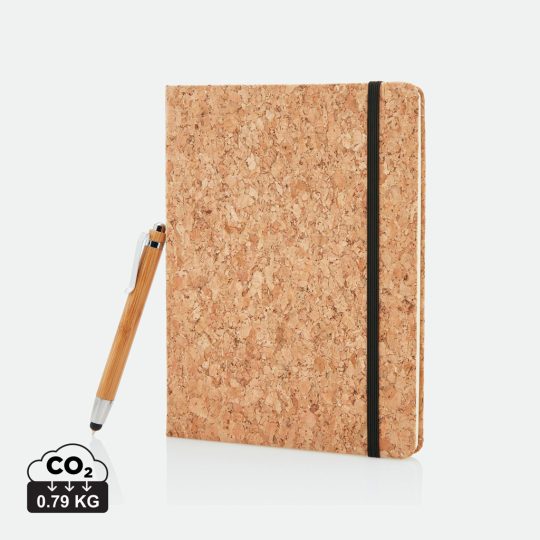 Libreta A5 con bolígrafo touch de bambú