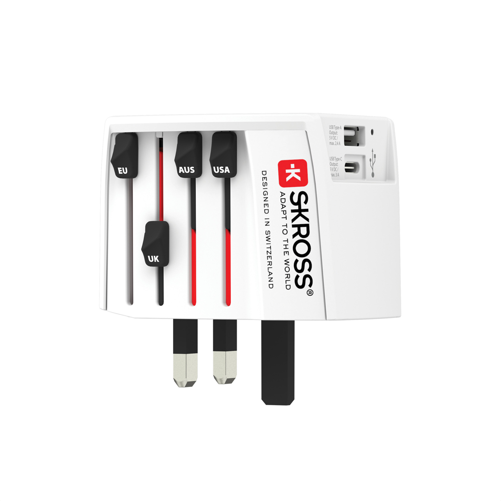 Adaptador de viaje mundial SKROSS USB MUV (1 USB C 1 USB A) - Imagen 2