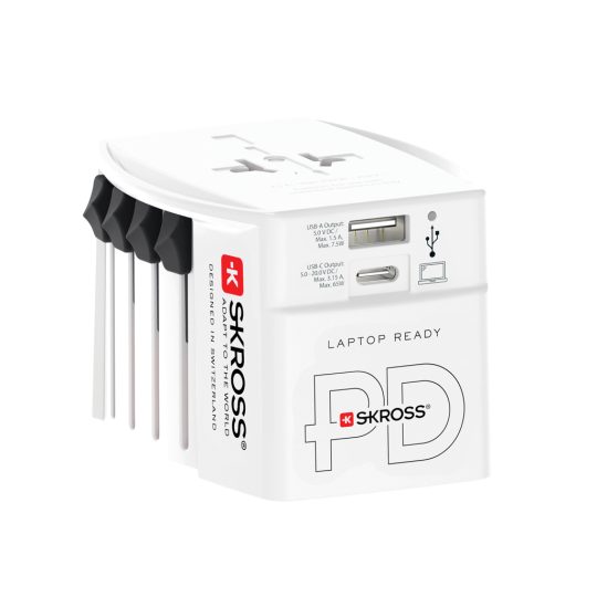 Adaptador de viaje mundial SKROSS MUV 65W PD con cable C USB