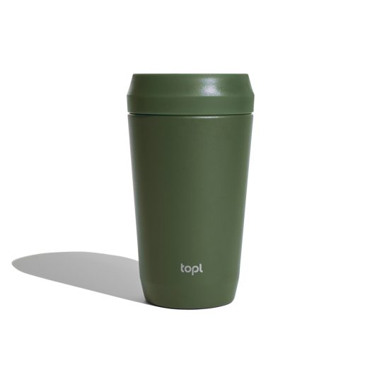 Taza Topl To Go de acero reciclado con tapa patentada 360