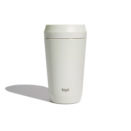 Taza Topl To Go de acero reciclado con tapa patentada 360