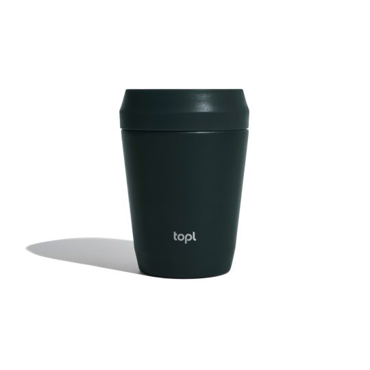 Taza Topl To Go de acero reciclado con tapa patentada 360