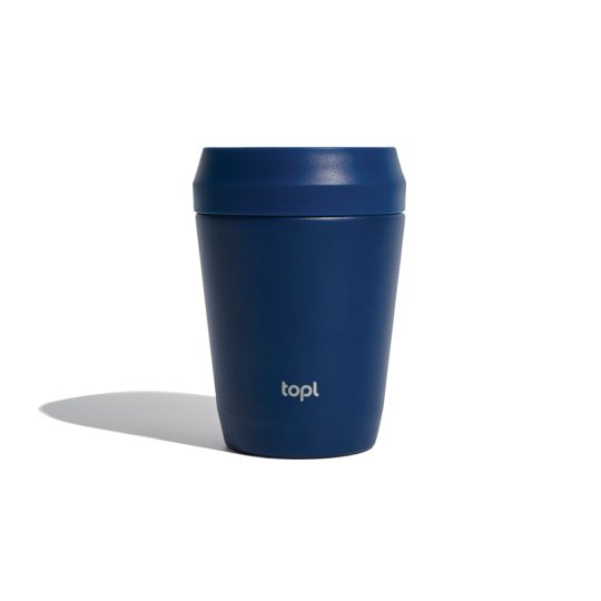 Taza Topl To Go de acero reciclado con tapa patentada 360