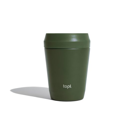 Taza Topl To Go de acero reciclado con tapa patentada 360