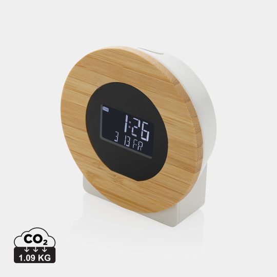 Reloj de escritorio Utah RCS rplastic y bambú LCD