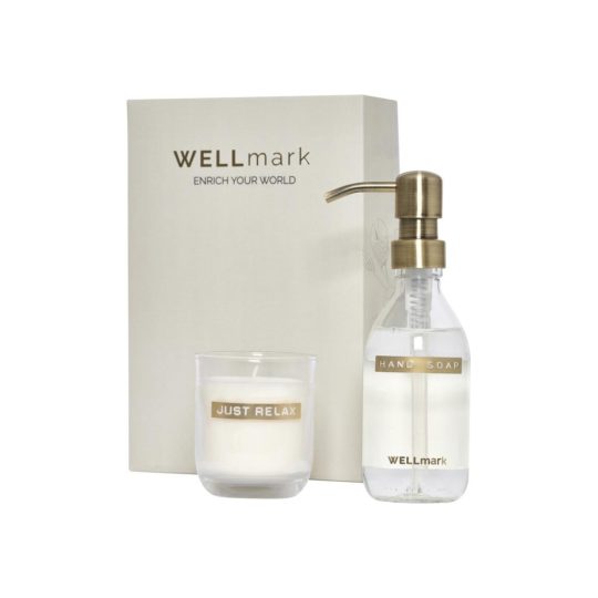 Dispensador de jabón de manos de 250 ml y vela aromática de 150 g  "Wellmark Discovery"