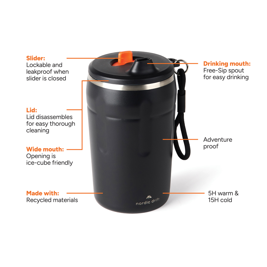 Taza café Nordic Drift Trail RCS cierre y hermética 350 ml - Imagen 2