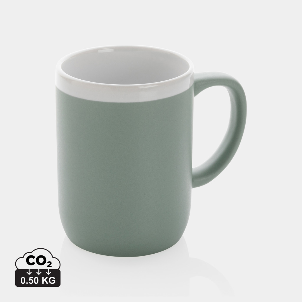 Taza de cerámica con borde blanco 300ml.