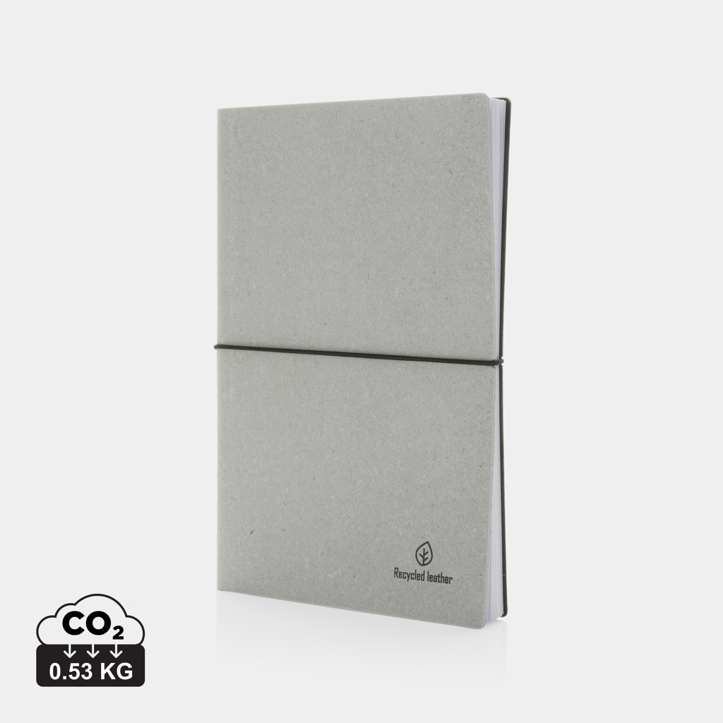 Libreta A5 de cuero reciclado GRS