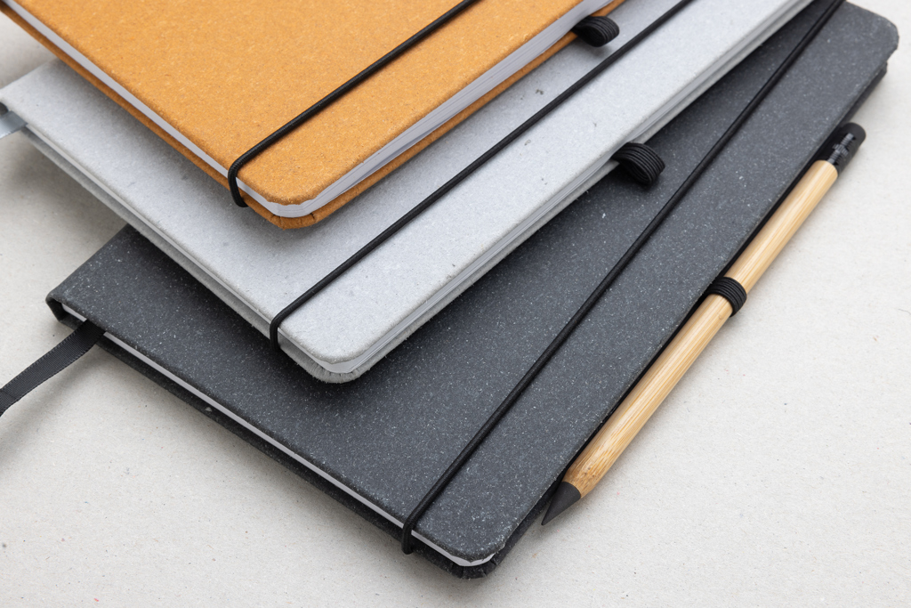 Libreta A5 de cuero reciclado GRS de tapa dura - Imagen 11