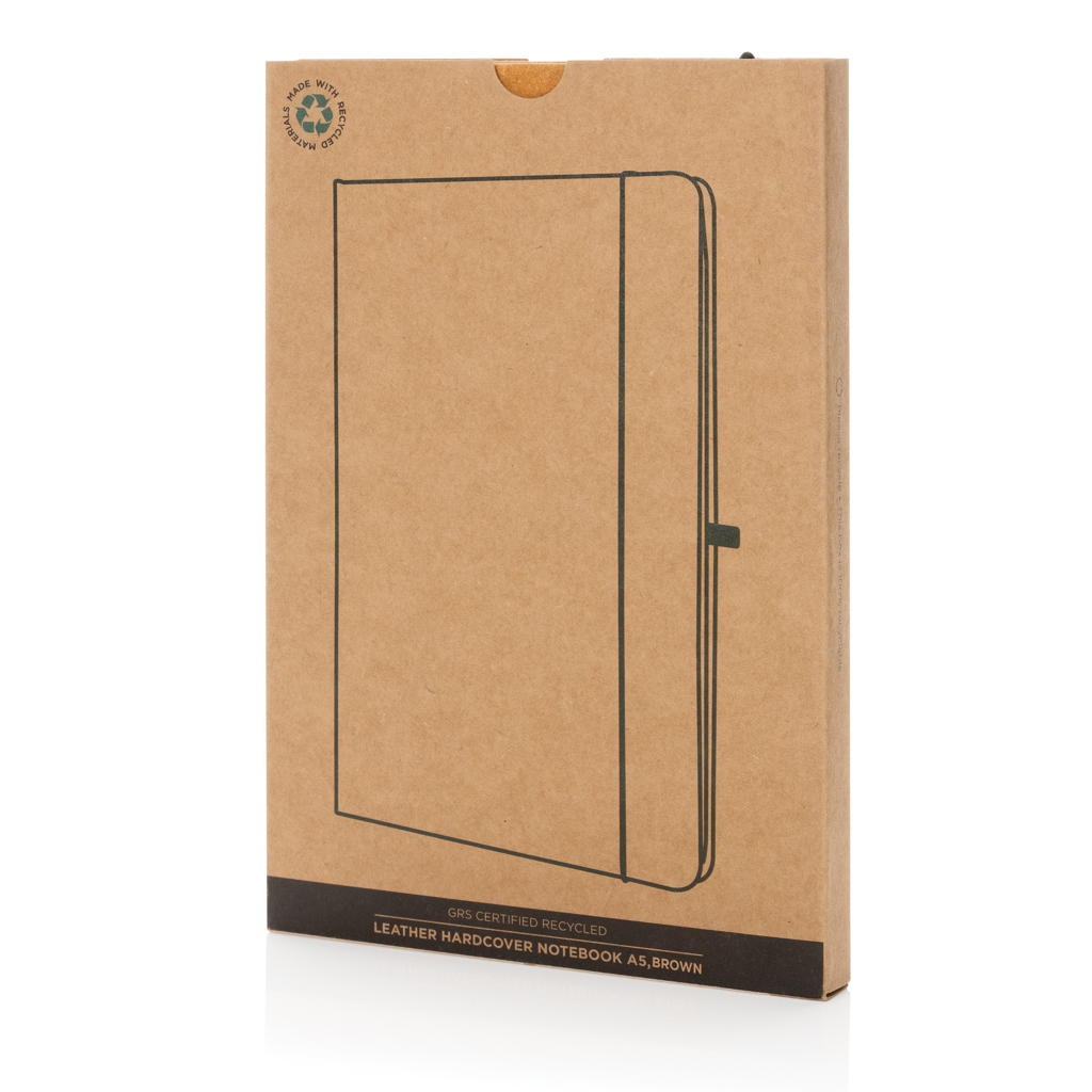 Libreta A5 de cuero reciclado GRS de tapa dura - Imagen 12