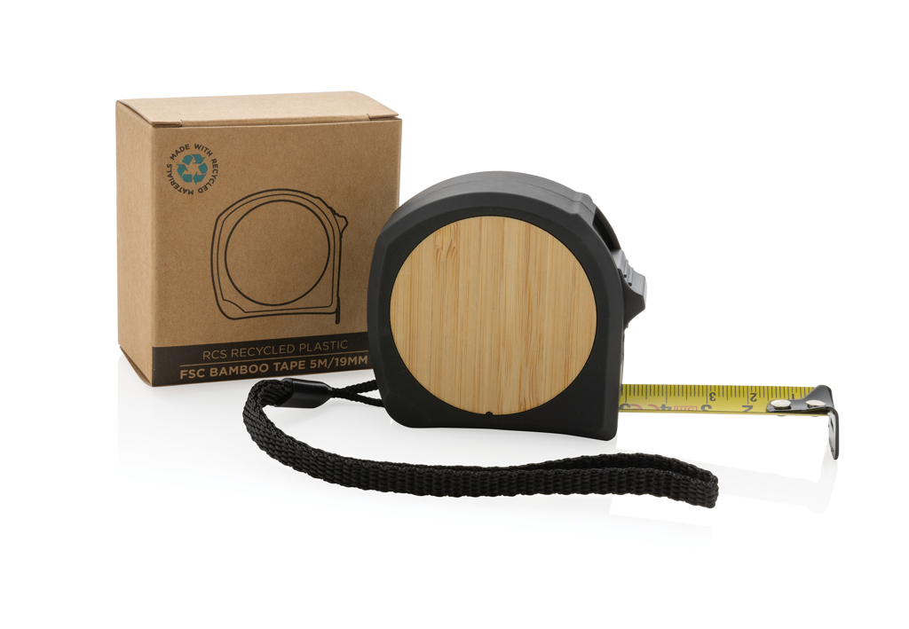 Flexómetro de bambú de plástico reciclado RCS 5M/19mm - Imagen 3