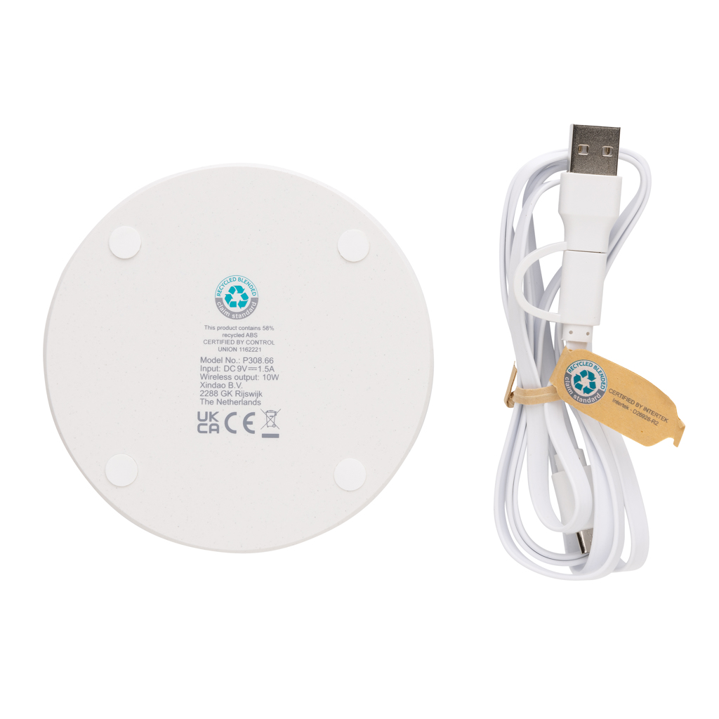 Cargador inalámbrico 10W de plástico reciclado RCS - Imagen 5