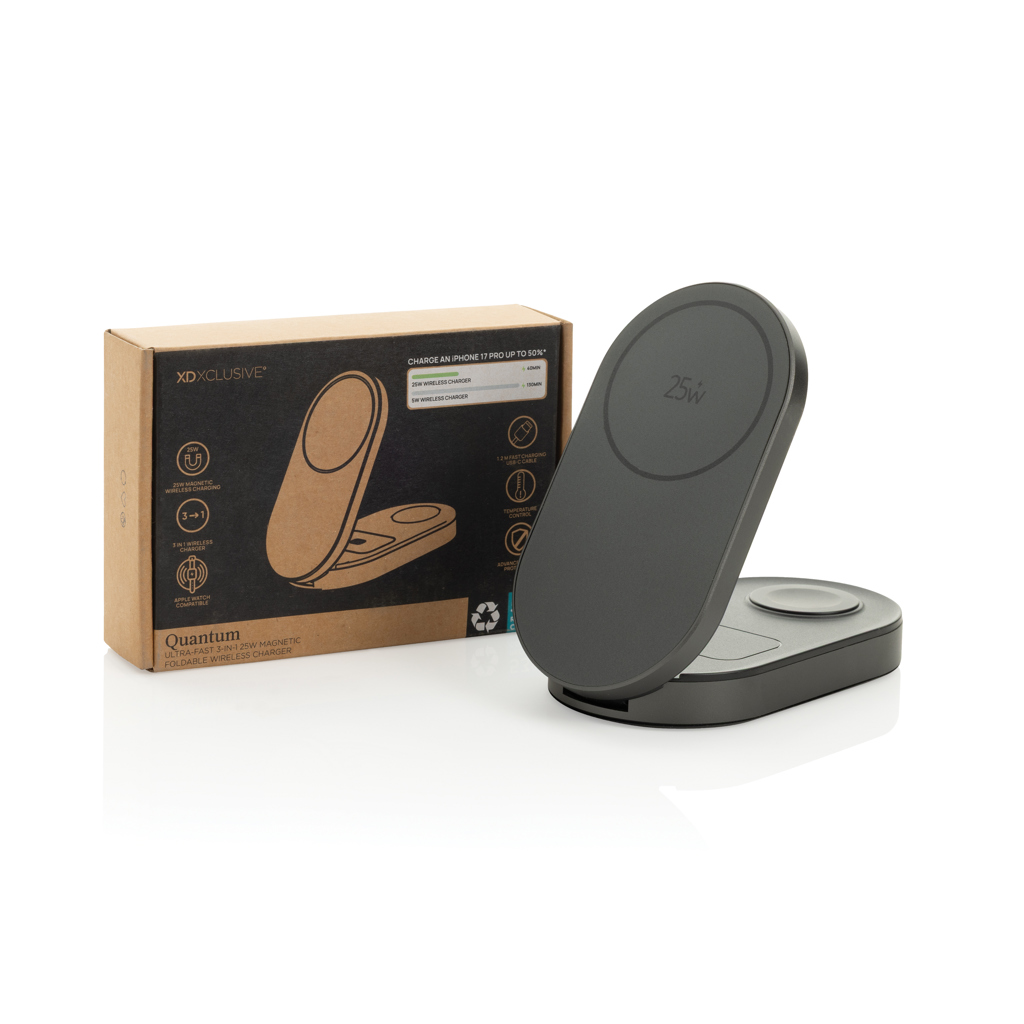 Cargador inalámbrico plegable Quantum ultrarrápido 3 en 1 - Imagen 2
