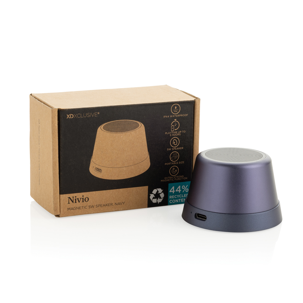 Altavoz magnético 5W de aluminio reciclado Nivio RCS - Imagen 2