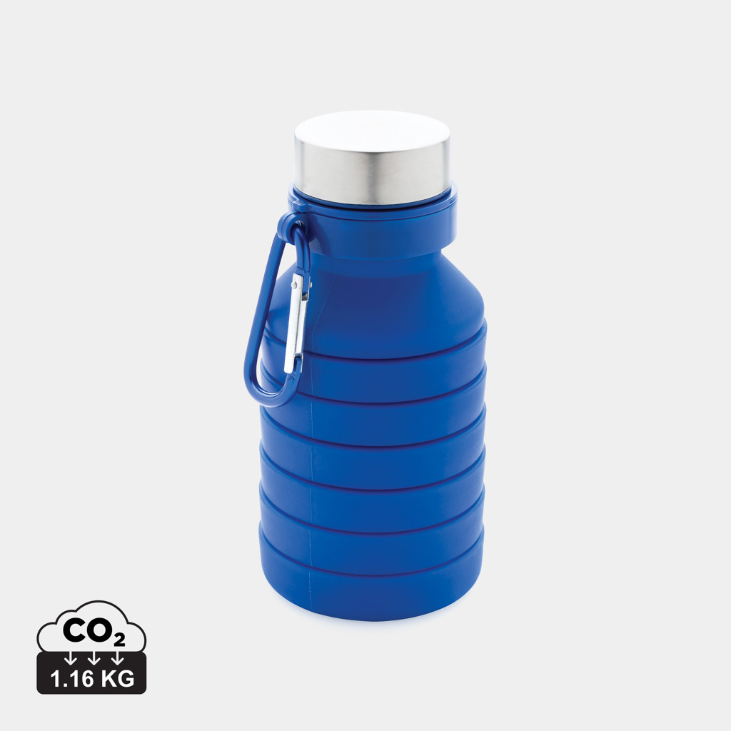 Botella de silicona plegable antigoteo con tapa