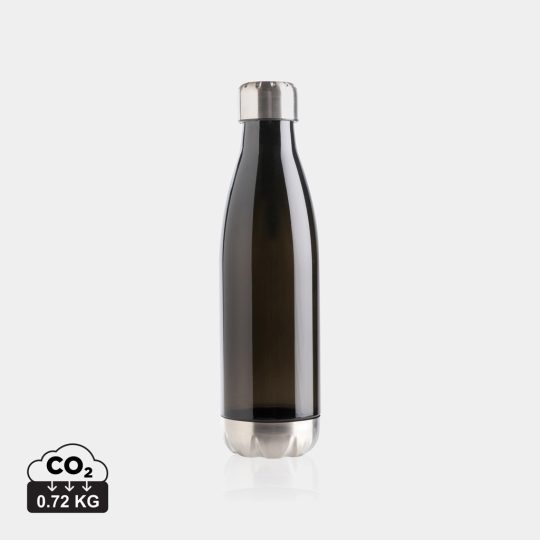 Botella de agua estanca con tapa de acero inoxidable.