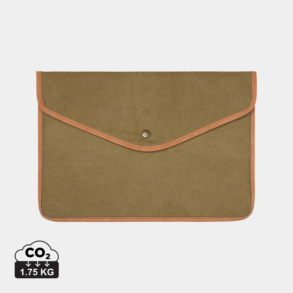 Funda para portátil 14" de lona reciclada VINGA Bosler GRS